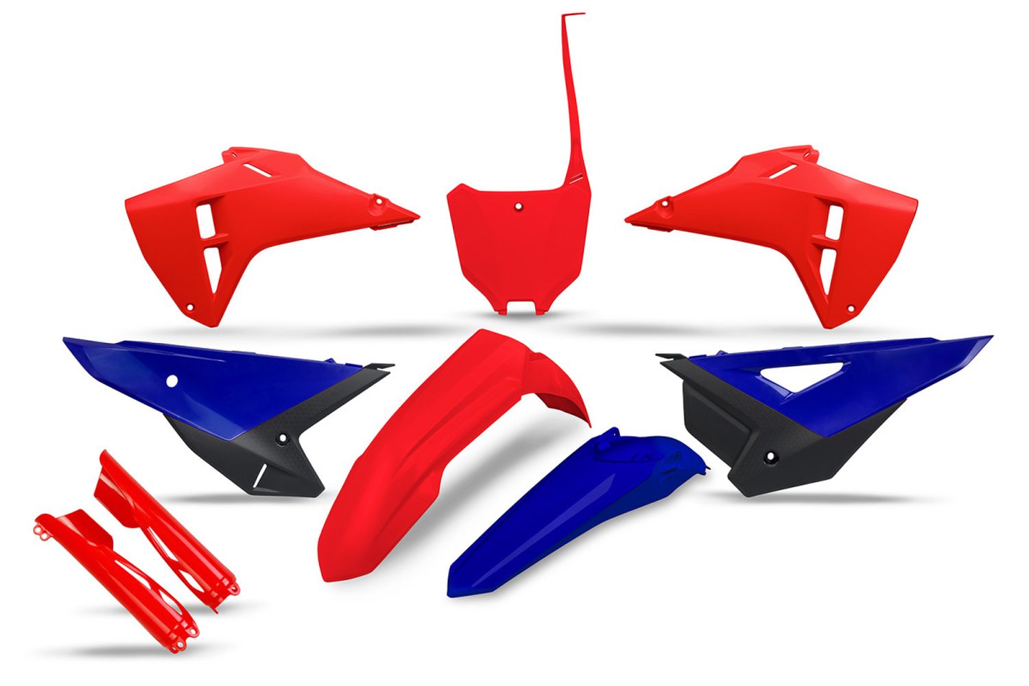 UFO kompletní sada plastů HONDA CRF 250 R / RWE '25-'27, CRF 450 R / RWE '25-'26 barva OEM 2027 (červená / modrá)