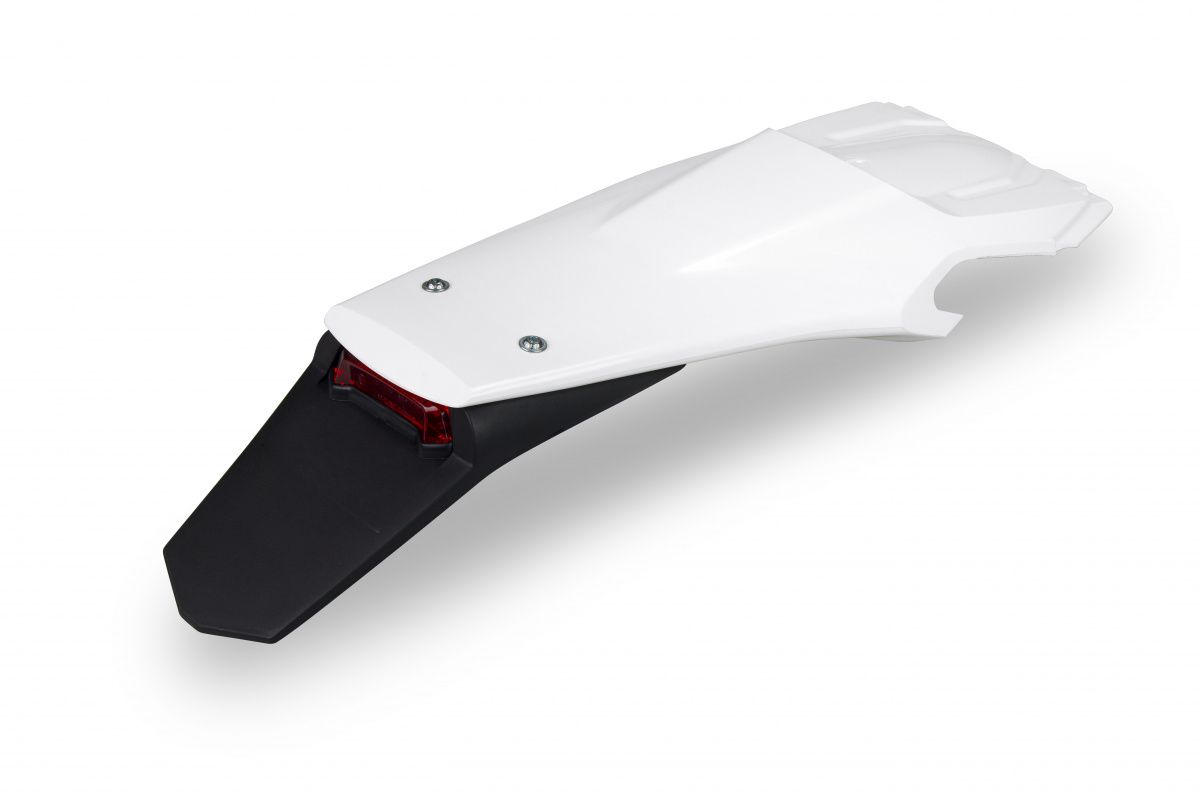 UFO blatník zadní HUSQVARNA TE 150/250/300, TX 250/300, FE 250/350/450/501 20-21, barva bílá ( ENDURO se světlem LED )