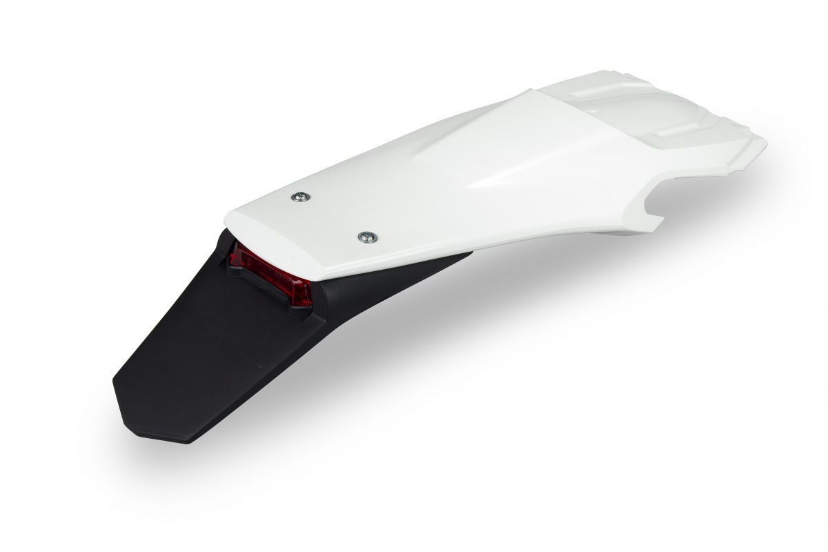 UFO blatník zadní HUSQVARNA TE 150/250/300, TX 250/300, FE 250/350/450/501 20-21, barva bílá ( ENDURO se světlem LED )