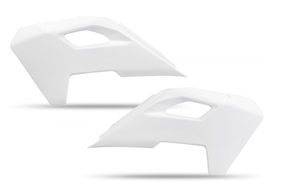 UFO kryty chladiče HUSQVARNA TC 125 / 250 23-24, TE 150 / 250 / 300 24, FC / TX / FX / FE 300 / 350 / 450 / 501 24, barva bílá