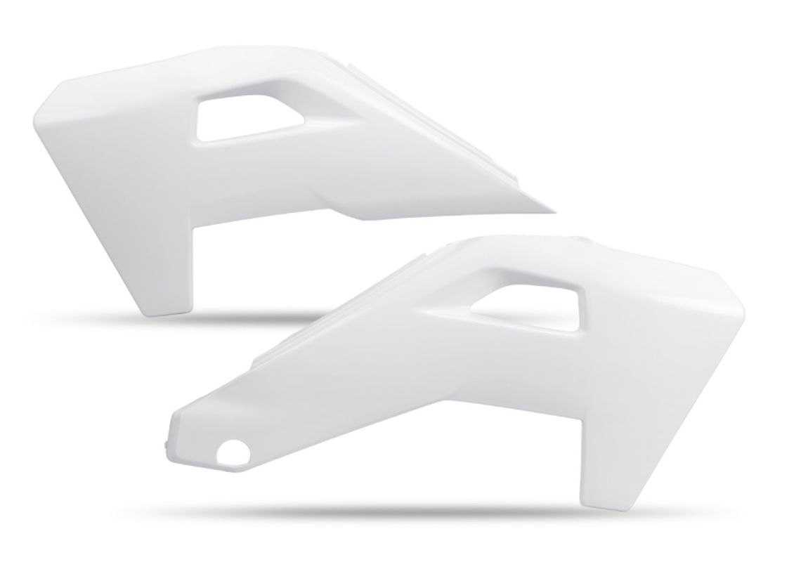 UFO kryty chladiče HUSQVARNA TC 125 / 150 / 250 / 300 25-26, FC 250 / 450 25-26, TX 300 25-26, FX 350 / 450 25-26 barva bílá
