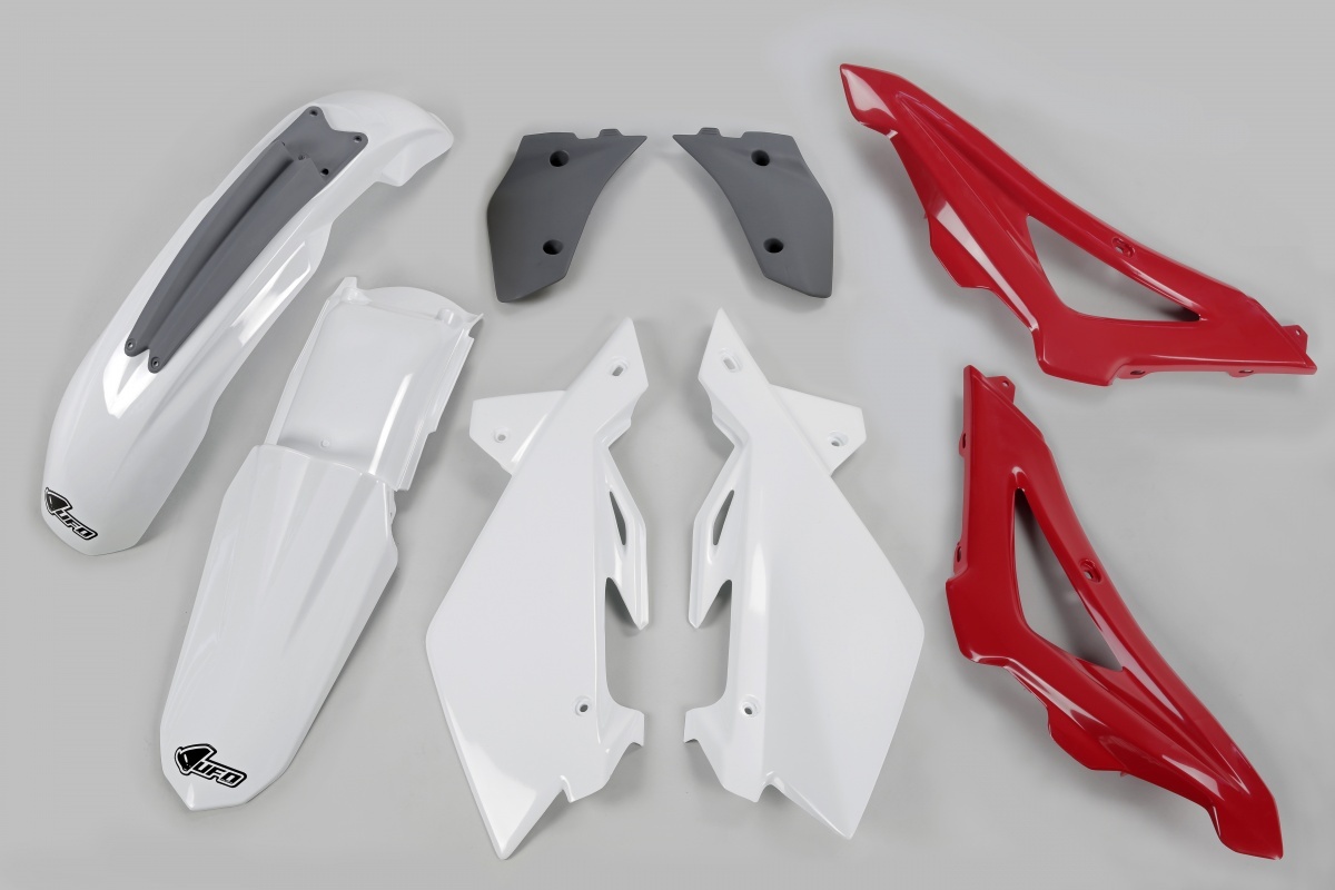 UFO complete plastics kit HUSQVARNA CR 125/250 2T 06-08 OEM 06 color (white/grey/red) (HU603E999)
