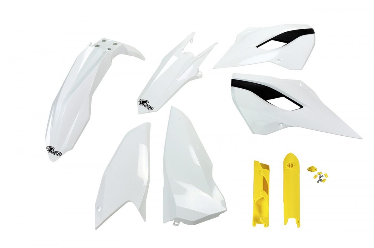 UFO complete plastics kit (FULL KIT) with shock covers HUSQVARNA TE/FE 125/250/300/350/450 14 color OEM (white) (HU614E999)