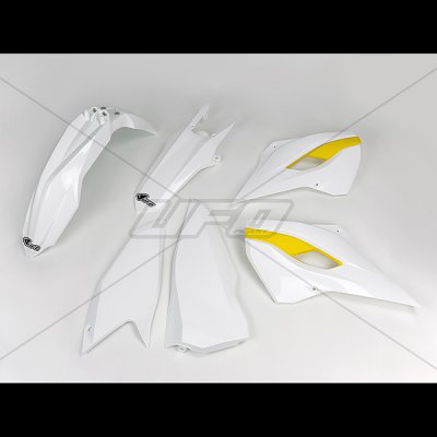 UFO kompletní sada plastů HUSQVARNA TE/FE 125/250/300/350/450 15-16 barva OEM 15 (bílá/žlutá) (HU615E999)