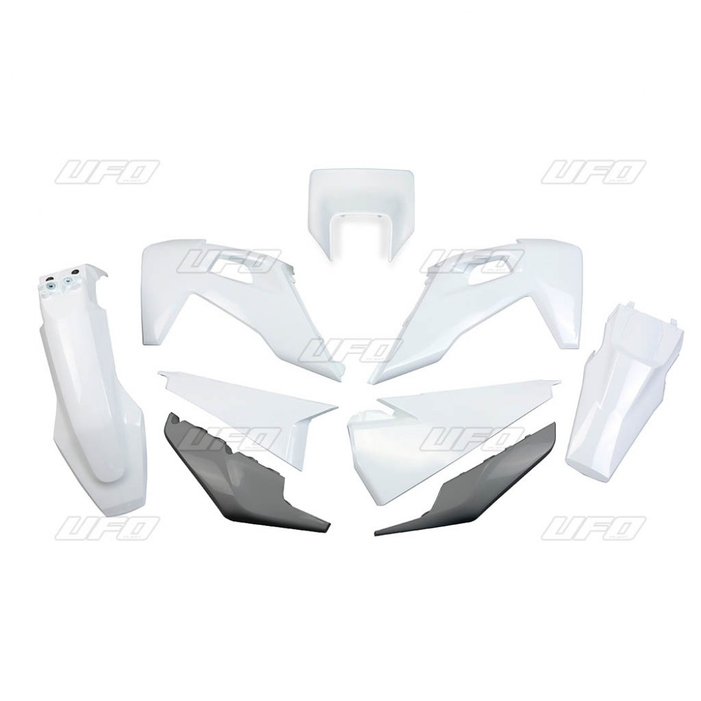 UFO kompletní sada plastů HUSQVARNA TE 150 / 250 / 300 20-23, FE 250 / 350 / 450 / 501 20-23 s krytem světla barva (bílá/grafitová) (HU623E999) (UFO)