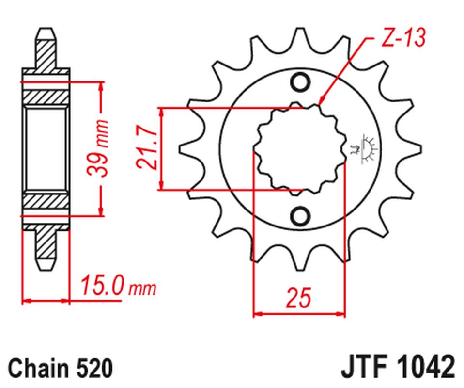 JT ozubené kolo 2128 15 (212815JT)