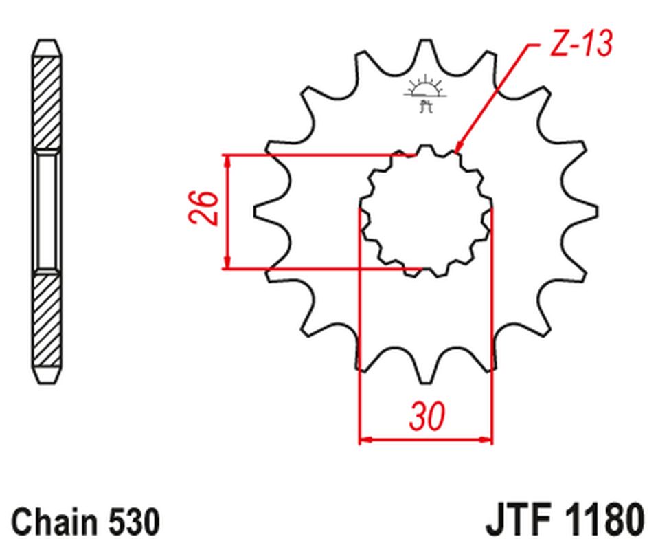 JT ozubené kolo 2090 17 s gumou (209017JTRB) (JTF1180.17RB)