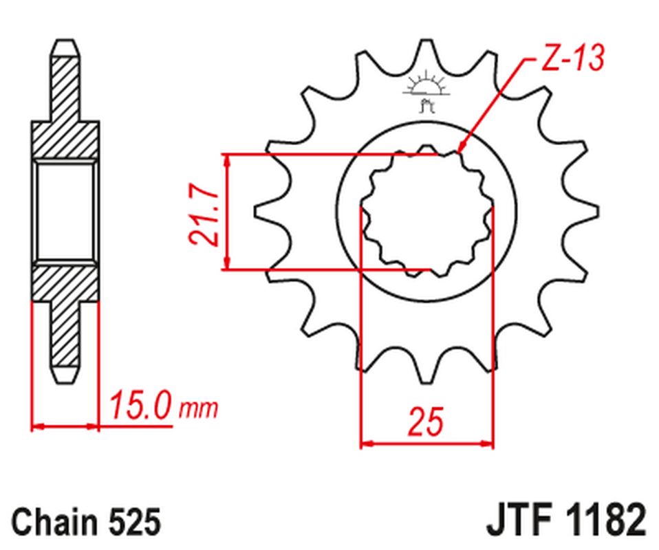 Sprocket front JT SPROCKETS JTF1182.13 (208213jt)