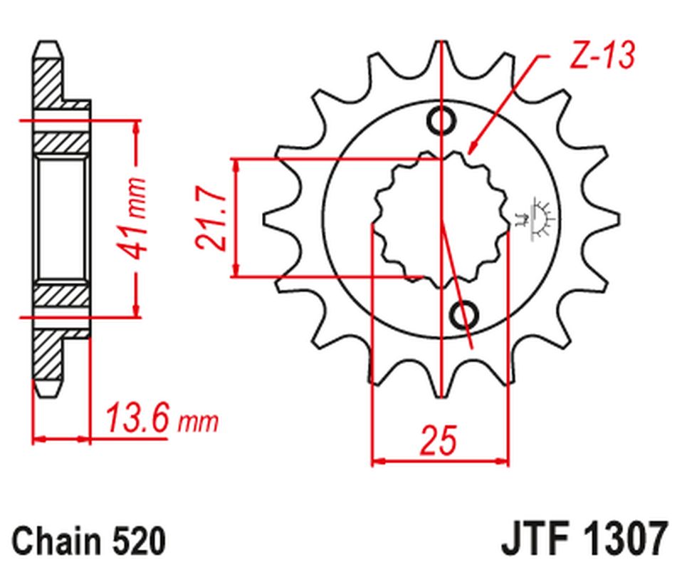 Levně JT řetězové kolo přední 2093 14 KAWASAKI ZX6R 03-06 (2093M14JT) (řetěz 520) (JT řetězové kolo přední 2093 14 KAWASAKI ZX6R 03-06 (2093M14JT) (řetěz)