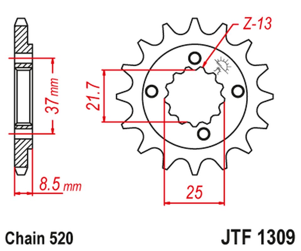 JT ozubené kolo 350 16 (35016JT) (JTF1309.16)