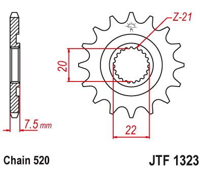 Levně JT řetězové kolo přední 2120 13 HONDA CR 125R 04-07, CRF 250R/X 04-17 (řetěz 520) (JT řetězové kolo přední 2120 13 HONDA CR 125R 04-07, CRF 250R/X)