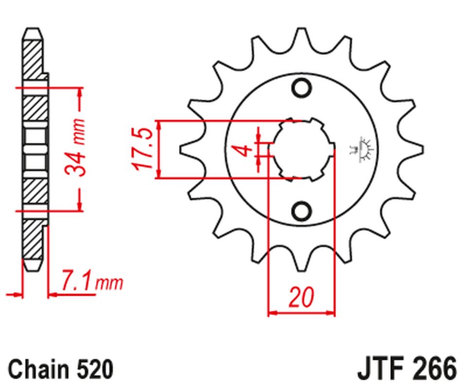 Levně JT řetězové kolo přední 266 14 HONDA CR 125 79-85 (26614JT) (řetěz 520) (JT řetězové kolo přední 266 14 HONDA CR 125 79-85 (26614JT) (řetěz 520))