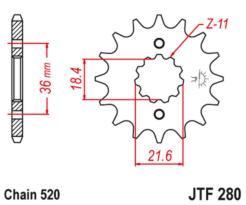 Levně JT řetězové kolo přední 2506 13 HONDA XL 250 S/M/N (MD26,MD31), AX 1 (250613JT) (řetěz 520) (JT řetězové kolo přední 2506 13 HONDA XL 250 S/M/N)