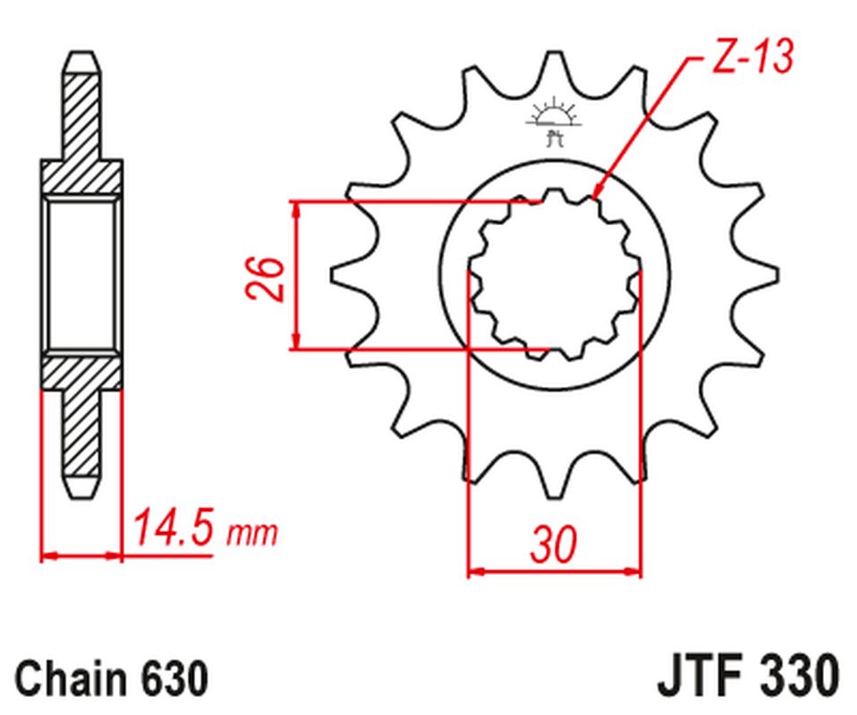 JT řetězové kolo přední 333 15 HONDA CB 750 F/K 79-80 (RC01)(33315JT) (řetěz 630)