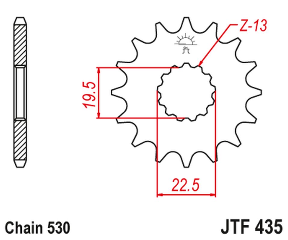 JT řetězové kolo přední 439 15 SUZUKI GSX 400 81-86, GR 650 83-85 (43915JT) (řetěz 530)