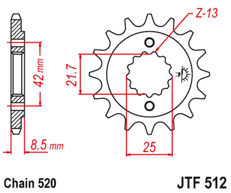 Sprocket front JT SPROCKETS JTF512.13 (-1, -1, 52513jt)