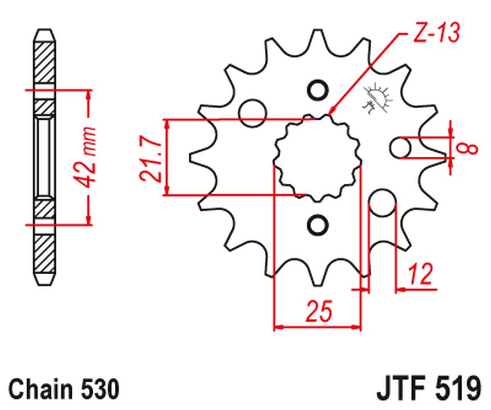 JT řetězové kolo přední 566 16 / 513 16 KAWASAKI VN 800 A,B,C 96-06 (56616JT) (řetěz 530)
