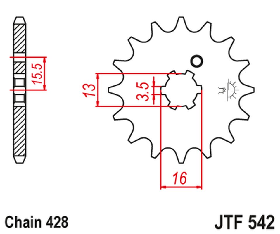 Levně JT řetězové kolo přední 542 13 YAMAHA DT 80 MX-S 83-84 (54213JT) (řetěz 428) (JT řetězové kolo přední 542 13 YAMAHA DT 80 MX-S 83-84 (54213JT) (řetěz)