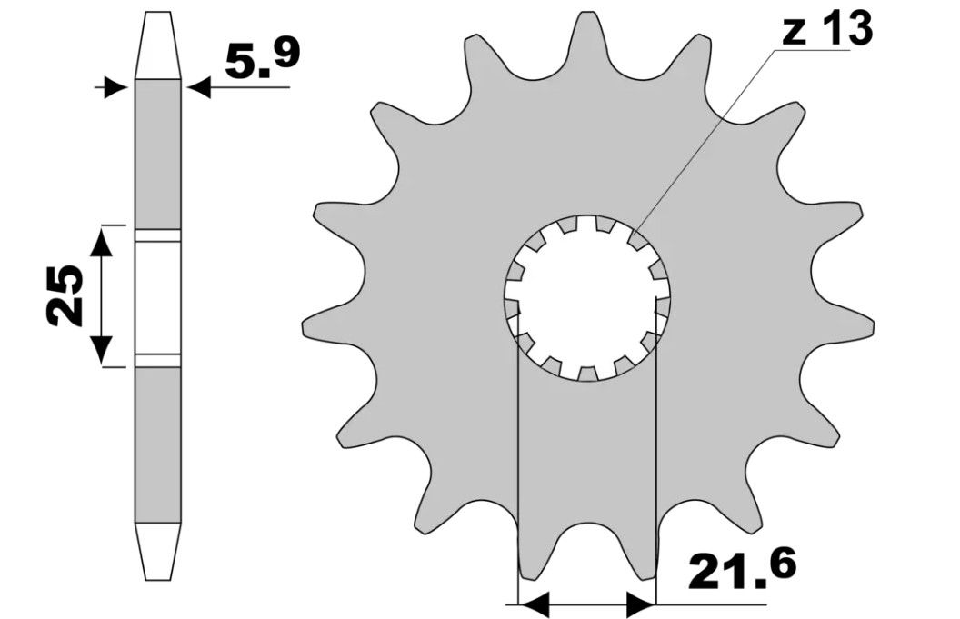 JT řetězové kolo přední 565 13 /2141 13 KAWASAKI KXF 450 '06-, YAMAHA YZF/WRF 400/426/450 samočistící (56513JTSC) (ŘETĚZ 520) YFZ 450 '04-'13