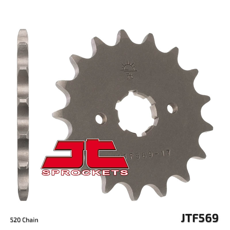 Levně JT řetězové kolo přední 569 12 YAMAHA YFM 125 GRIZZLY 04-12, YZ 250 77-98, KAWASAKI KX 250 87-98 (56912JT) (řetěz 520) (JT řetězové kolo přední 569)
