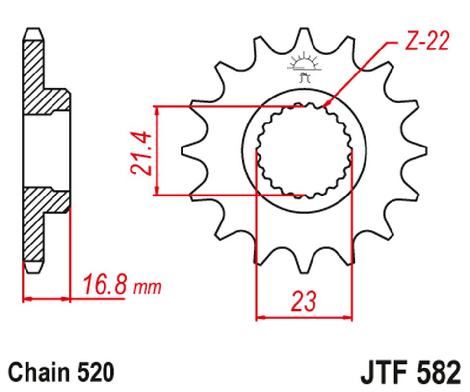 JT řetězové kolo přední 443 15 YAMAHA XJ 600 DIVERSION 92-03 (44315JT) (řetěz 520)