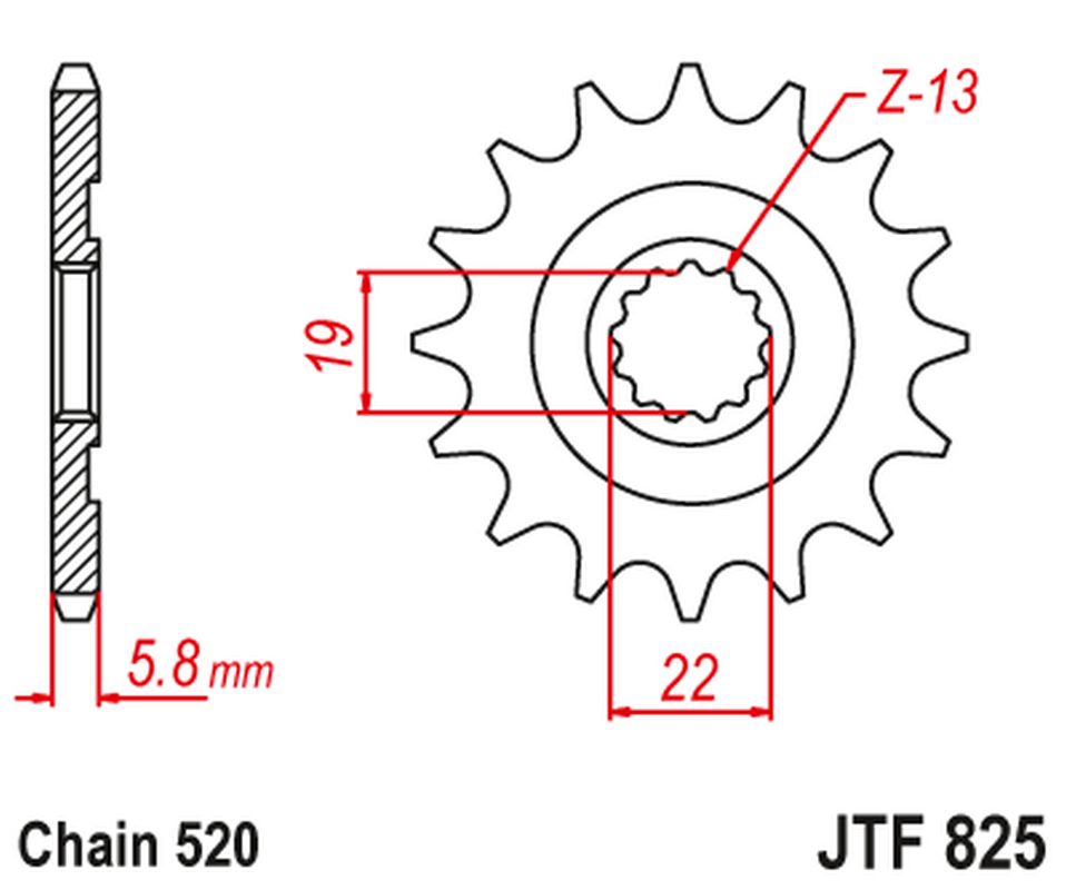 Levně JT řetězové kolo přední 825 13 HUSQVARNA TC/TE/TXC 250/310 09-13 (82513JT) (řetěz 520) (JT řetězové kolo přední 825 13 HUSQVARNA TC/TE/TXC 250/310)