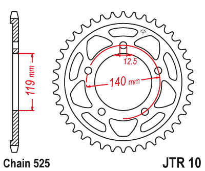 JT rear sprocket 46T BMW M 1000 RR '21-'26, S 1000 RR '24-'26 (467146JT) (chain 525) - ORDER