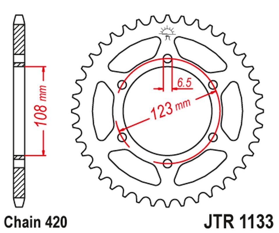 JT rozeta 4412 65 APRILIA SX 50 -18-19 (441265JT) (řetěz420) (JT rozeta 4412 65 APRILIA SX 50 -18-19 (441265JT) (řetěz420))