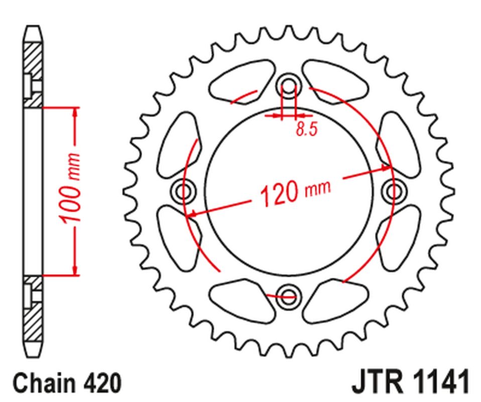JT rozeta 4453 50 BETA 50 RR ENDURO / ENDURO závodní / ENDURO sport 18-19 (445350JT) (řetěz 420)