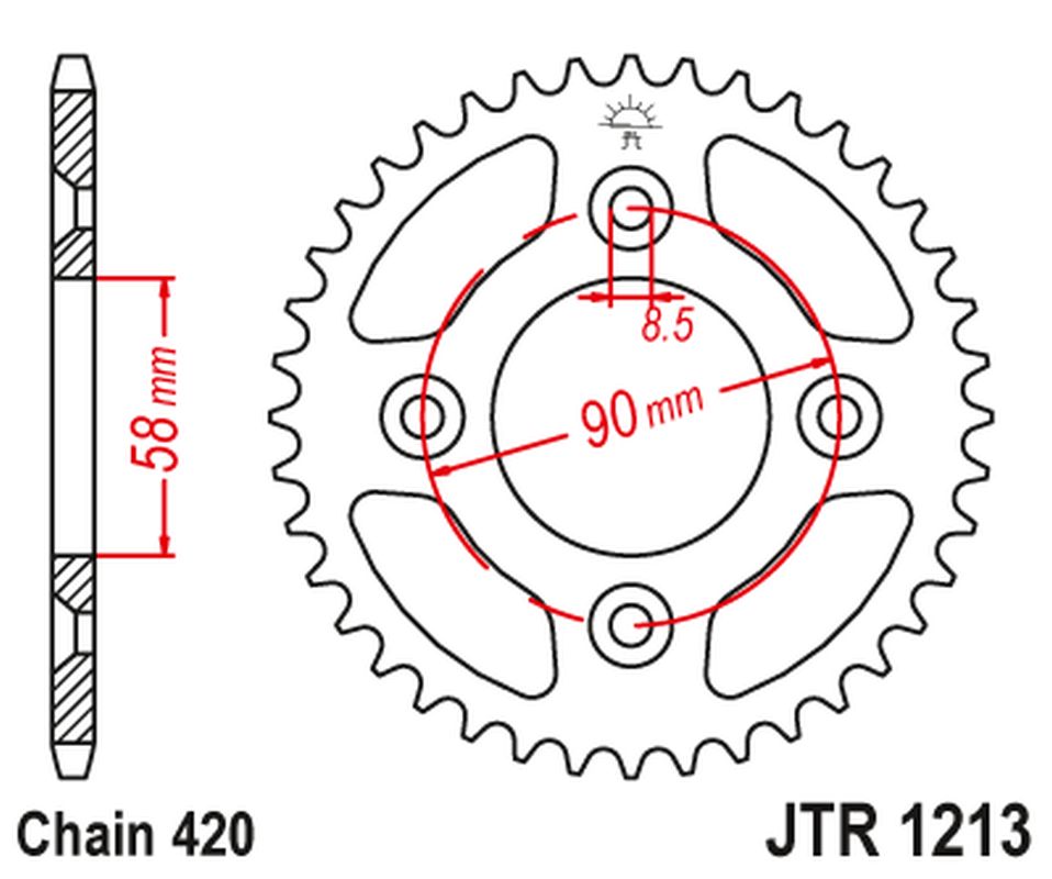 JT rozeta 4463 37 HONDA CRF 50 '04-20', XR 50 '00-04' (446337JT)