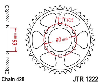 JT rozeta 4733 48 HONDA CB 125R 18-21 (473348JT) (řetěz 428)