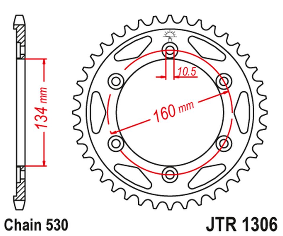 JT rozeta 4399 42 HONDA CBR 1000RR 06-16, CBR 900RR 00-03 (439942JTZBK) (řetěz 530) barva černá