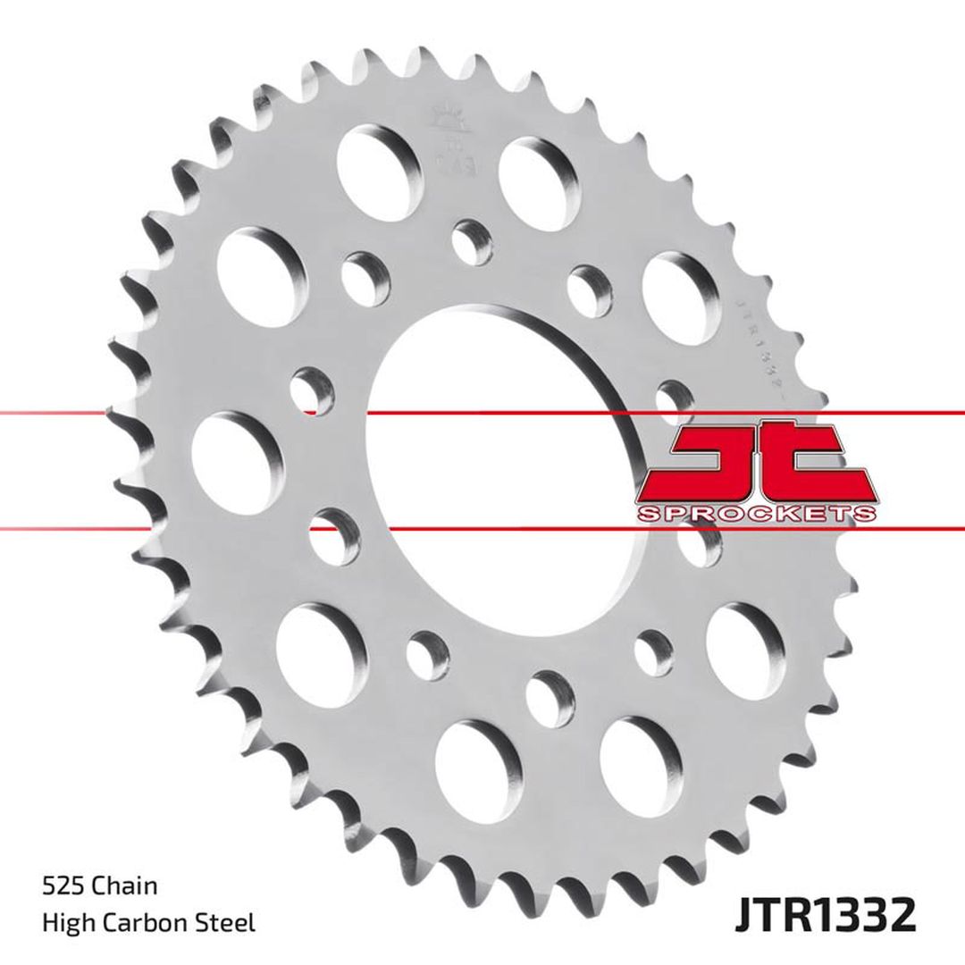 JT rozeta 4350 42 HONDA CB400, TRIUMPH 800 AMERICA,SPEEDMASTER 03-06, 865 AMERICA 07-15 (435042JT) (řetěz 525) barva stříbrná