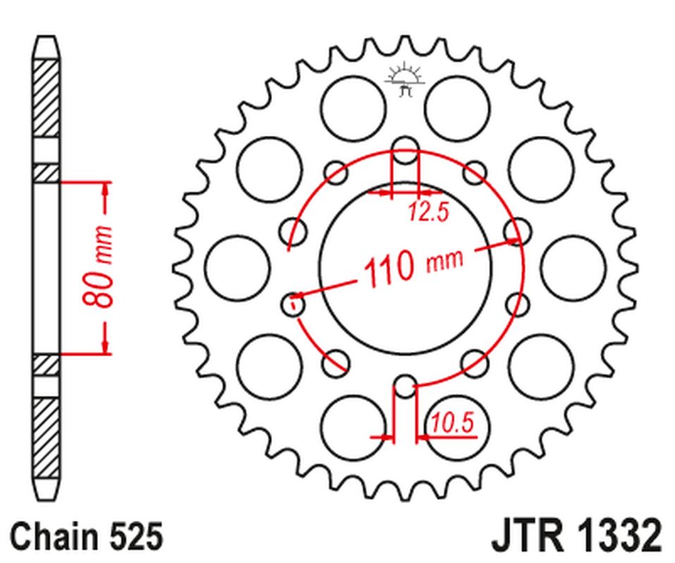 JT SPROCKETS JTR1332.45ZBK (435045jt)