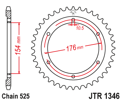 JT rozeta 4679 44 HONDA CB 1000RA 18-19, VFR 800 V-TEC (ABS) 14-17, VFR 800X CROSSRUNNER 15-17 (467944JT) (řetěz 525)