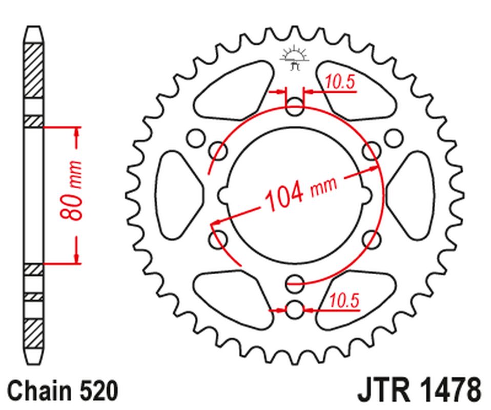 JT rozeta 4578 40 POLARIS (457840JT) (lze použít místo 478 40 JTR478.40) (řetěz 520)