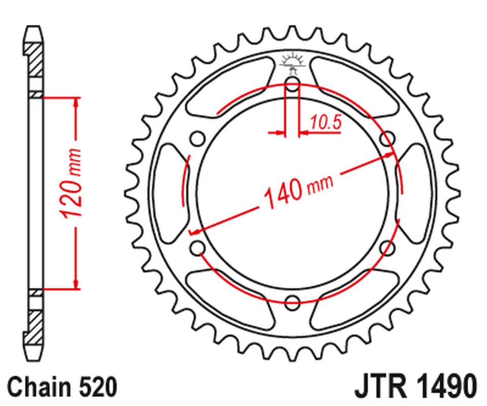 Levně JT rozeta 475 42 KAWASAKI KLR 250 84-05 (47542JT) (řetěz 520) (JT rozeta 475 42 KAWASAKI KLR 250 84-05 (47542JT) (řetěz 520))