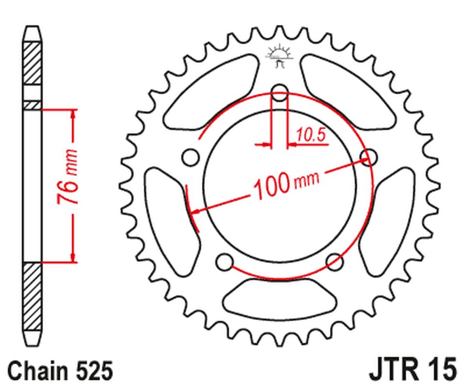 JT rozeta 4456 42 BENELLI 500 LEONCINO 17-, TRK 502 17-18 (445642JT)* (řetěz 525)
