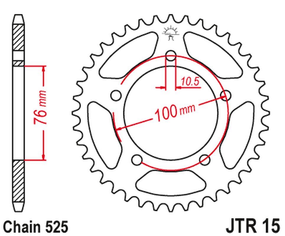 JT SPROCKETS JTR15.43 (445643jt, 60002P100000)