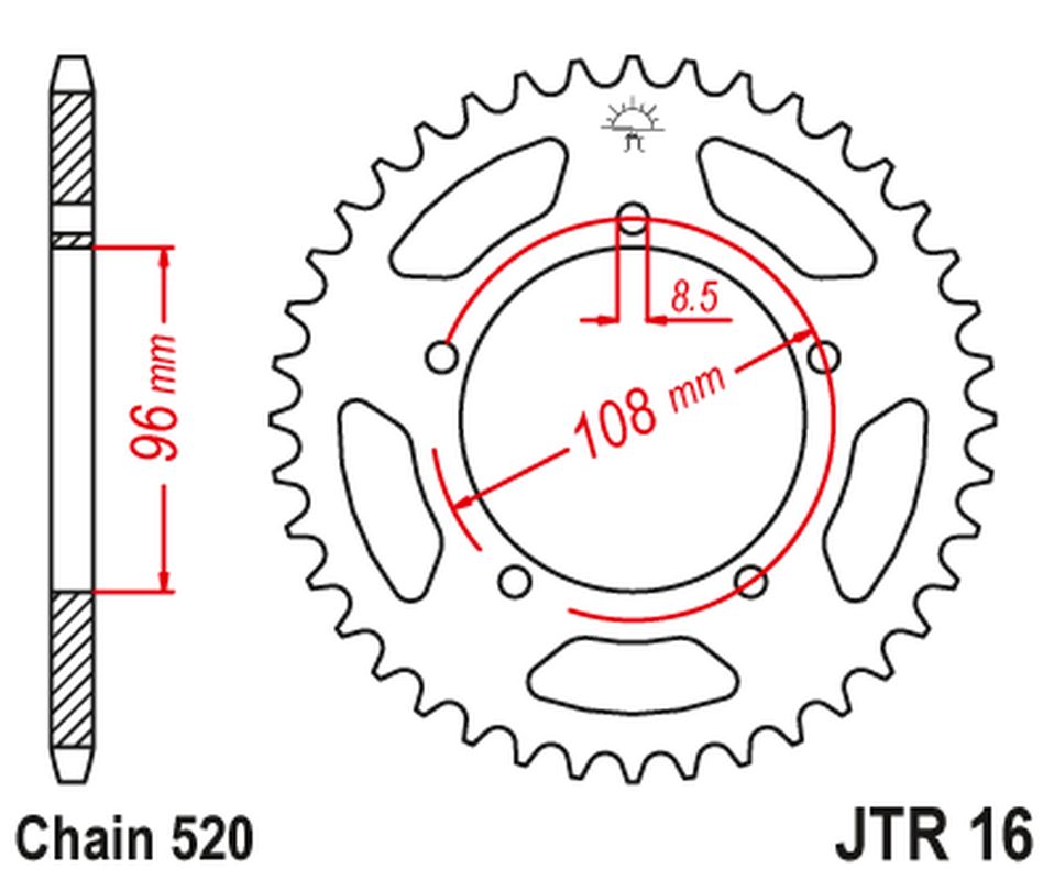 JT rozeta zadní 1516 44 APRILIA TUAREG/TUAREG WIND 86-88, GILERA 125 XR/1 88 (151644JT)