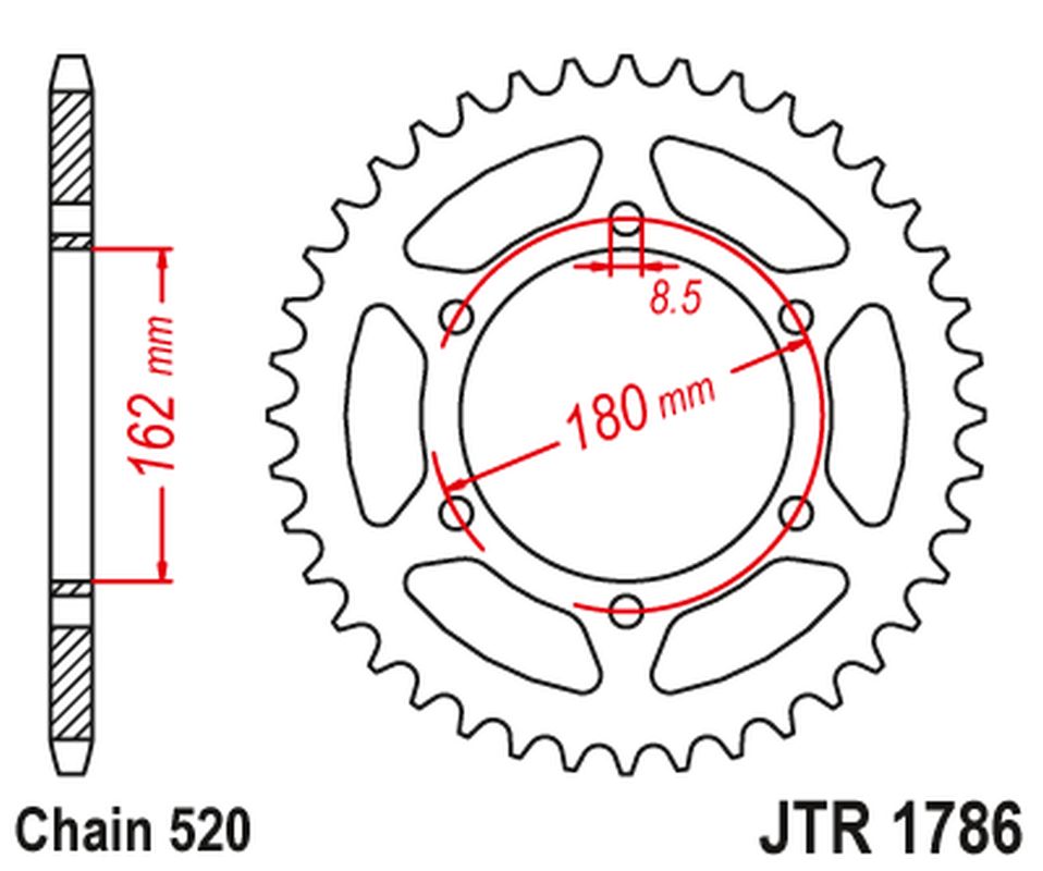 JT rozeta SUZUKI PE 250 80-82, PE 400 80-81 (řetěz520)