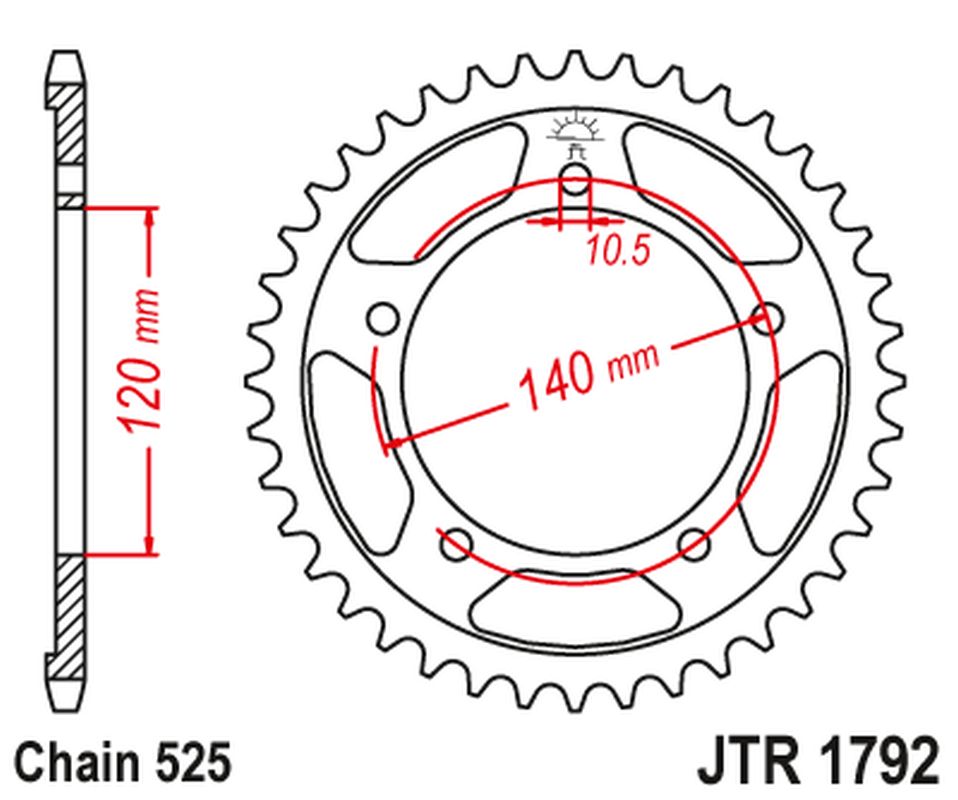 JT zadní řetězové kolečko 4398 41 SUZUKI GSR 750 '11-'19, GSXR 750 '00-'03, DL 1000 '15-'16, GSX 750S '15-'16 (439841JT) (řetěz 525) (černé)