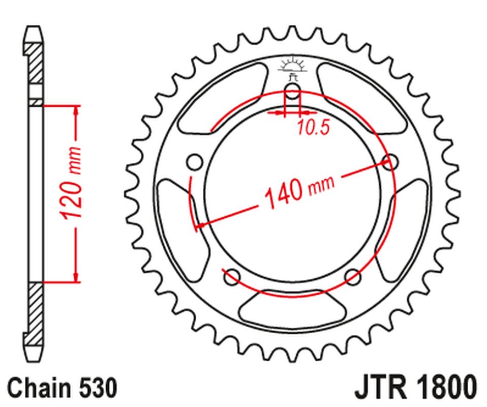 JT SPROCKETS JTR1800.45ZBK (440945jt, +1)