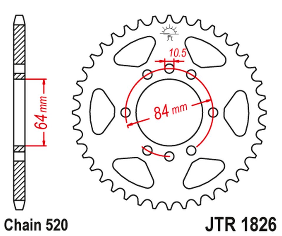 JT rozeta 4302 44 SUZUKI LTZ 400 QUADsport 03-08, VAN VAN RV 200 16-19 (430244JT) (řetěz 520)