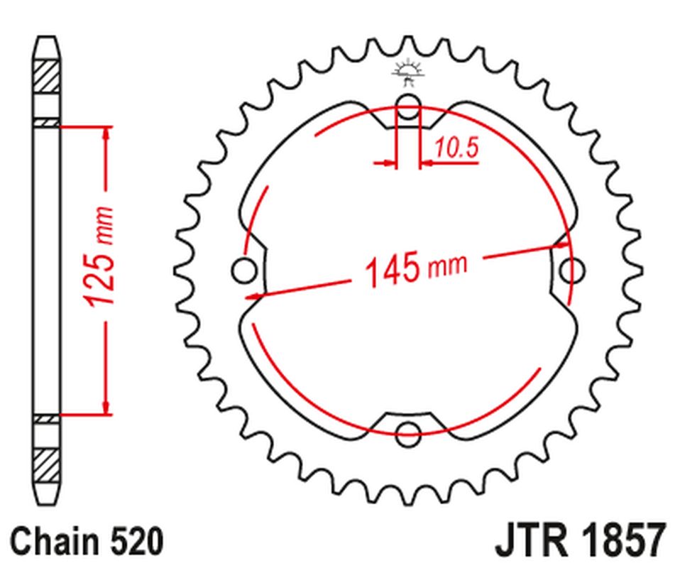 JT rear sprocket 4588 45 YAMAHA YFZ 450R '09-19, YFM 250/350/450/700 RAPTOR (458845JT) (chain 520)