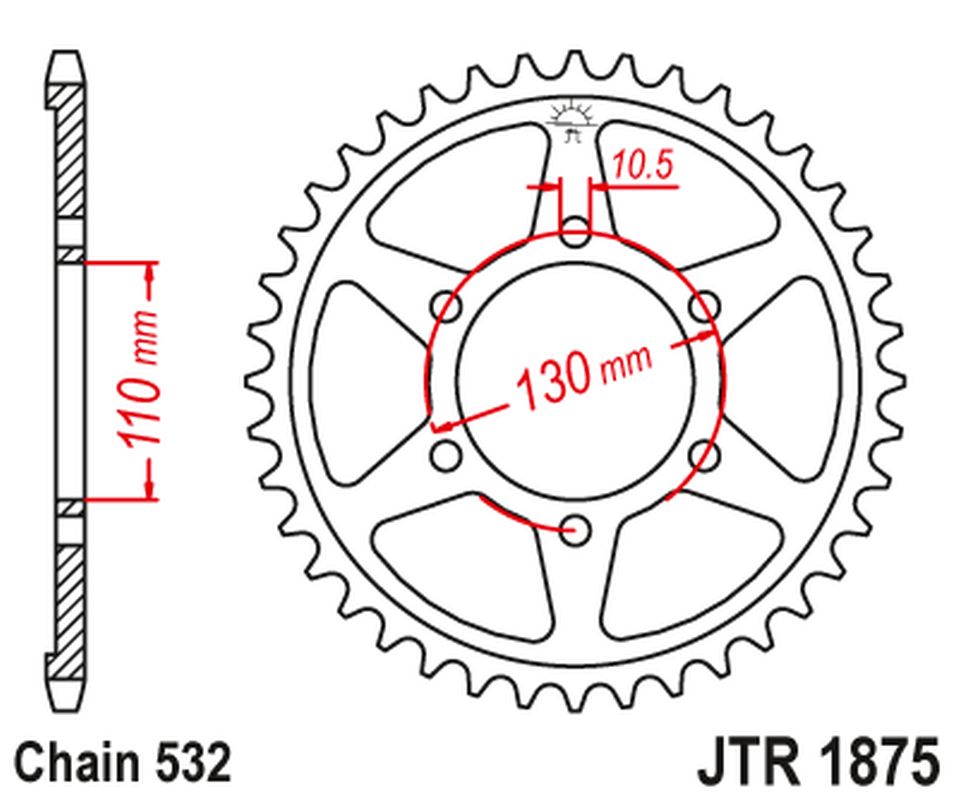 JT rozeta 4440 48 YAMAHA YZF-R6 03-10 (444048JT) (řetěz532) (originál)