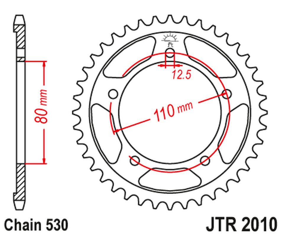 JT rozeta 334 45 TRIUMPH 750/900/955/1000/1200 TROPHY/DAYTONA/SPRINT/TIGER/TRIDENT 91-03 (33445JT) (řetěz530)
