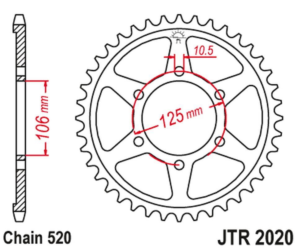 JT rozeta 4530 51 (453051JT) TRIUMPH DAYTONA 660 24-, TIGER sport 660 24-24, TRIDENT 660 21-24 (řetěz 520)