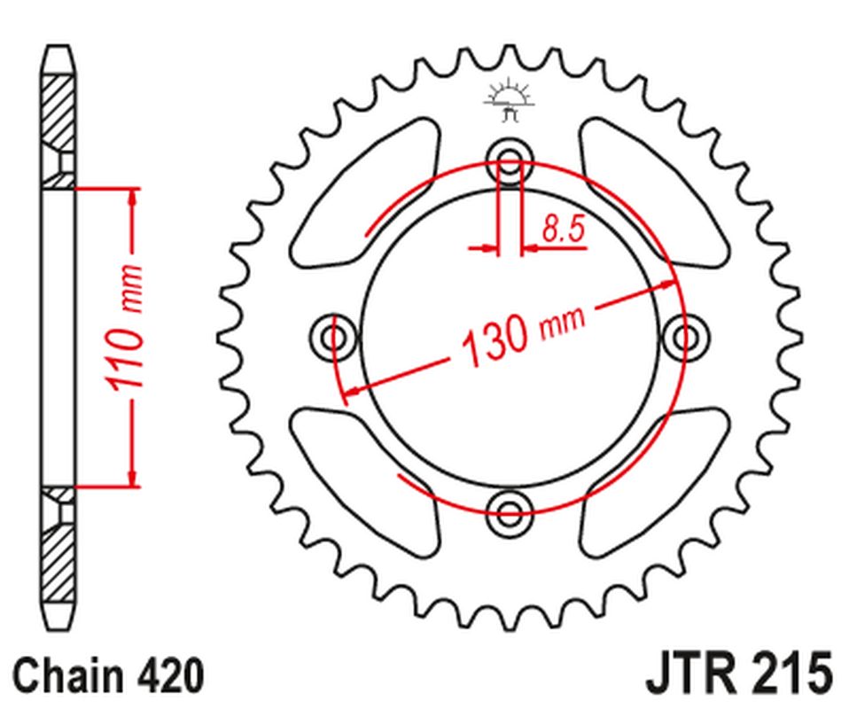 JT rozeta 4306 56 HONDA CR 80/85 85-07 (430656JT) (řetěz 420)