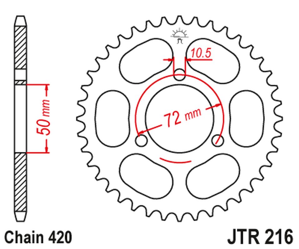 JT rozeta 251 47 HONDA NSR 50/75 89-93 (25147JT) (řetěz 420)